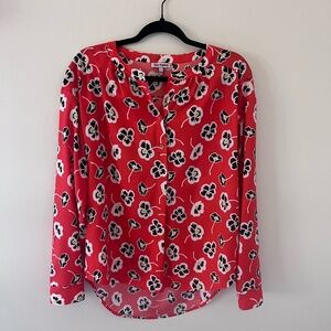 Juicy Couture Women's Red Floral Poppy Blouse
